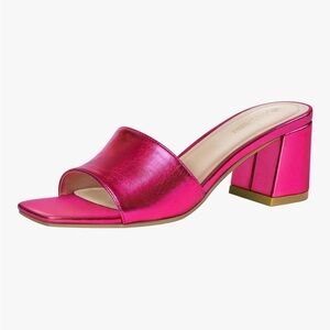 PIZZ ANNU Square Open Toe Low Block Chunky Heels  sz 6